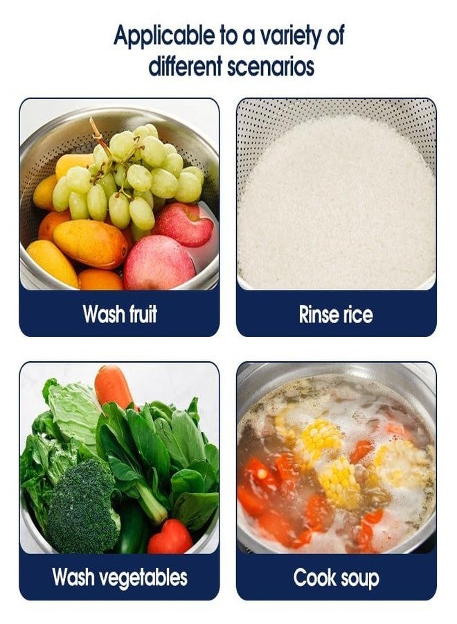 HEVASNEK Fine Mesh Strainer Colander Basin Drainer Kitchen Gadgets Strainer Bowl Washing Basket Drainer Rice Washing Bowl Colander Sieve Sifters for Rice, Pasta, Noodles, Vegetables, Fruits(22 cm) - Image 4